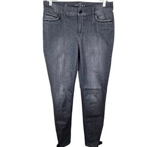 White House Black Market Jeans The Skinny Ankle Stretch Mid Rise Charcoal Size 6